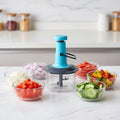 Multipurpose Manual Push Food Chopper for Kitchen with Stainless Steel Blades