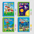 Magic Water Coloring Book Set – 4 Reusable Aqua Painting Books with Water Pen for Toddlers & Kids , Educational Drawing & Learning Toy
