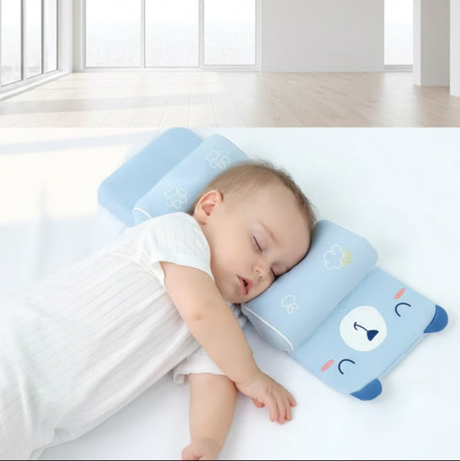 Baby Pillow with Head & Neck Support -Soft Cotton Infant Sleeping Pillow for Flat Head Protection