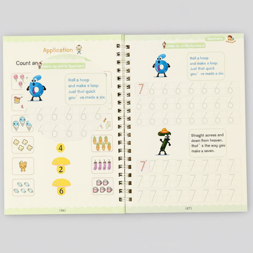 Sank Magic Practice Book for Kids (4 Books+10 Refills+1 Pen+1 Grip) ( Pack Of 2 )